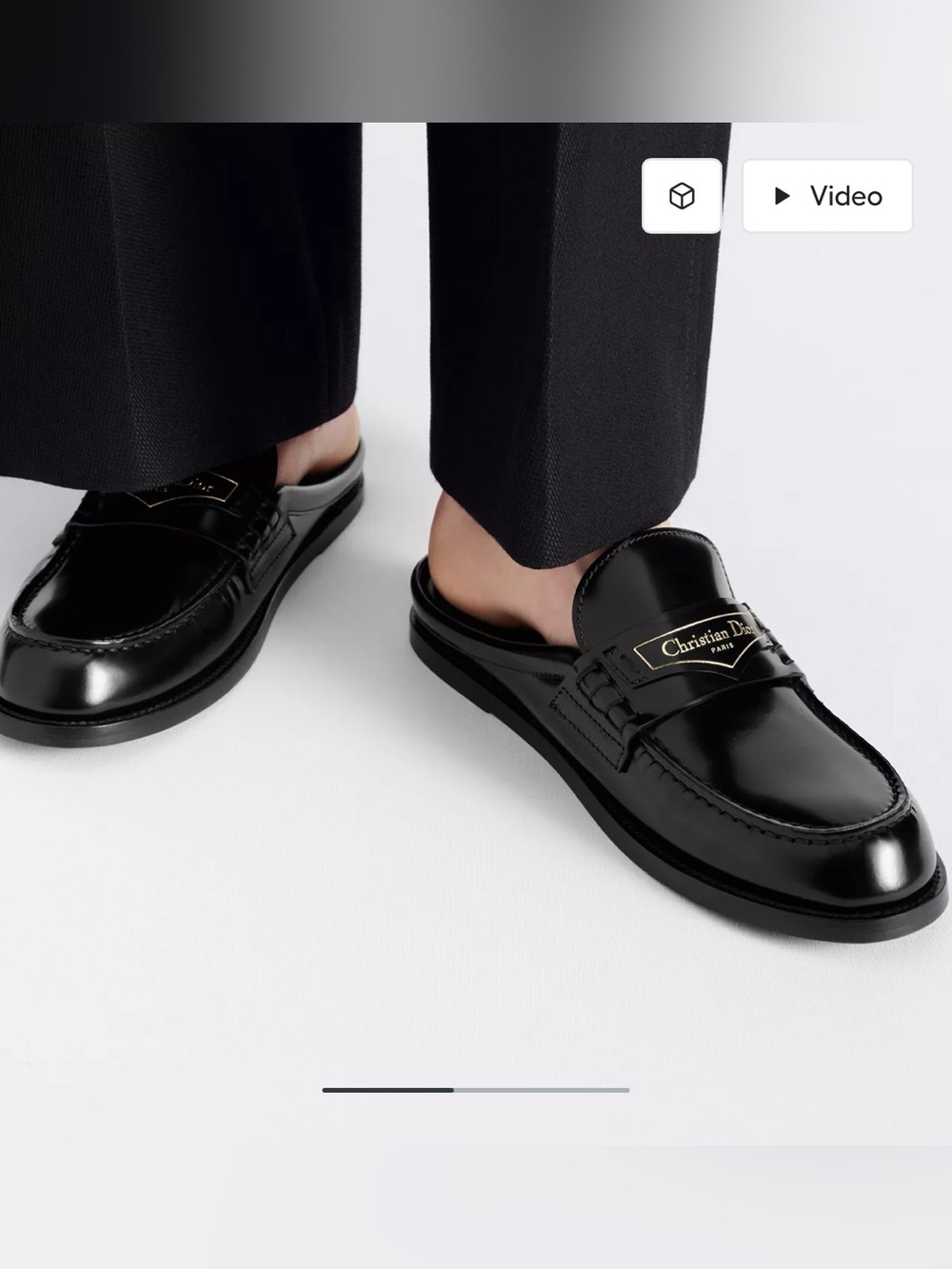 NWT Dior - Boy Mule in black brushed calfskin, size 36.5 (US6.5).